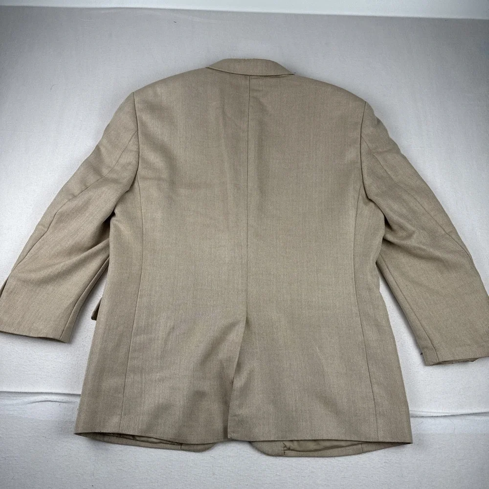 Jos A Bank Silk Camel Hair Mens Tan Herringbone Blazer 42S Casual preppy